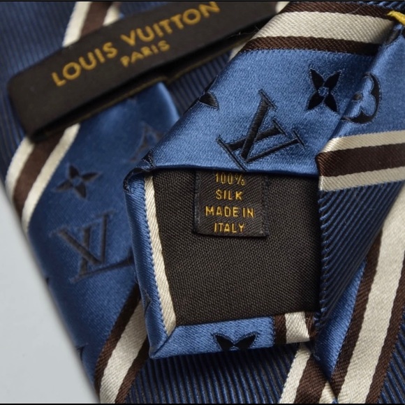🎁ICONIC🎁✨🆕💯RARE TIMELESS AUTHN LOUIS VUITTON MONOGRAM POWER STRIPE TIE🔥 - Picture 10 of 16